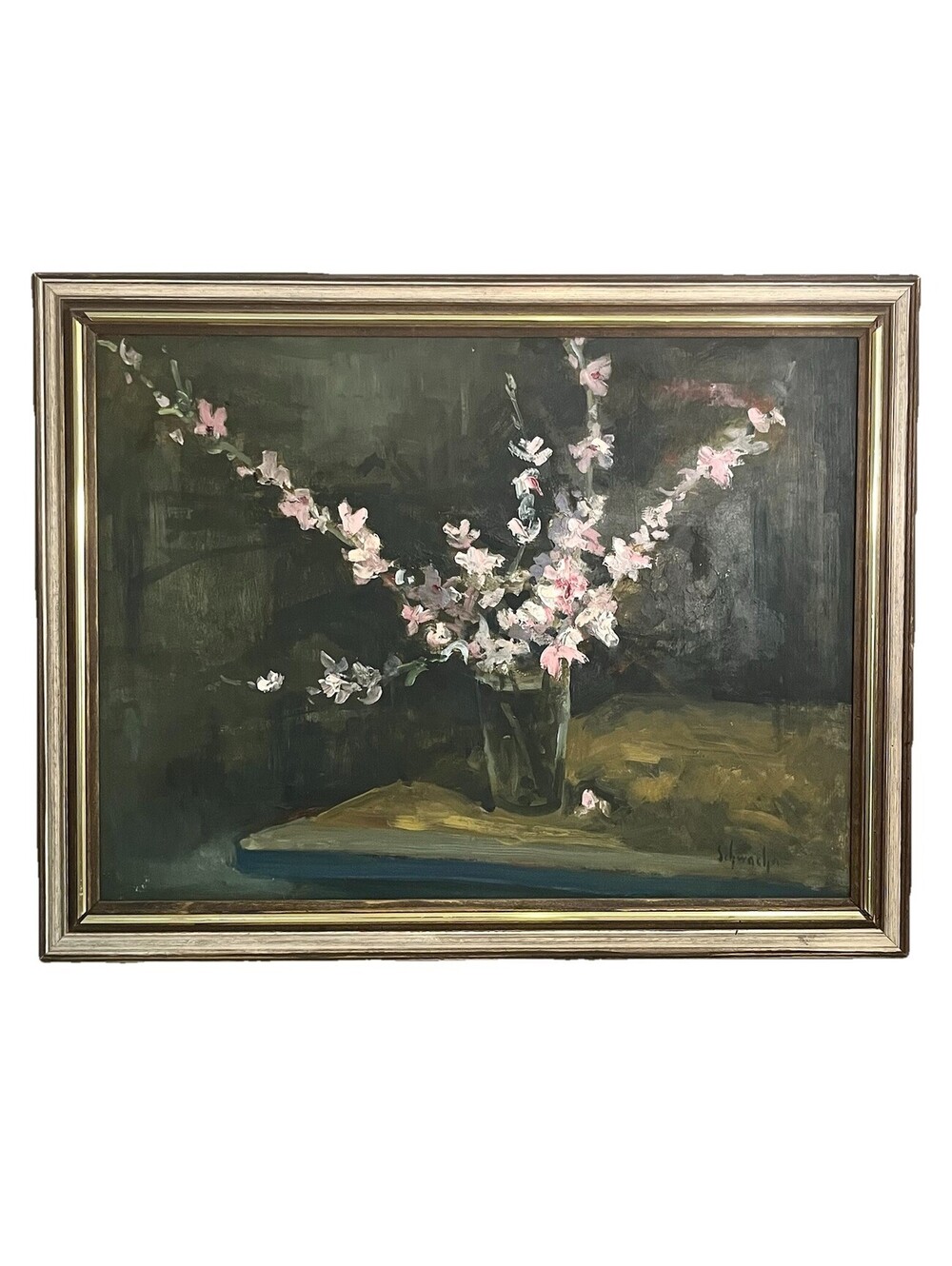 George Schwacha (1908-1986) MCM Floral Oil on Board Framed 27 x 22 OOAK Wow!